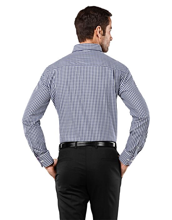 Shirt, slim-fit, checked with contrasting trim - non-iron