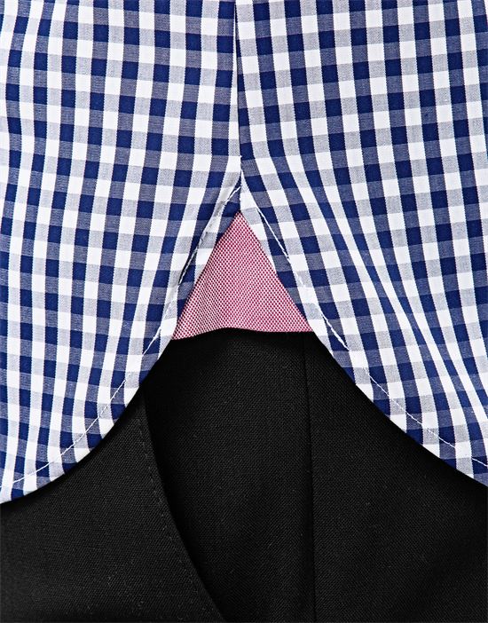 Shirt, slim-fit, checked with contrasting trim - non-iron