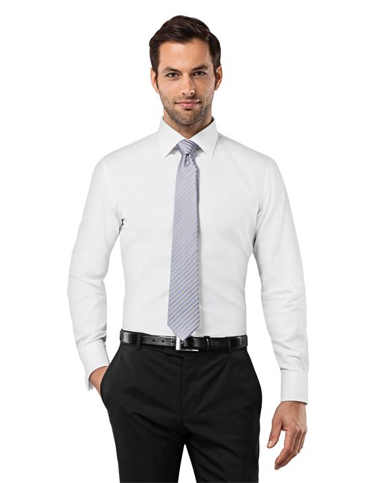 Shirt, slim-fit, double cuff, uni - non-iron