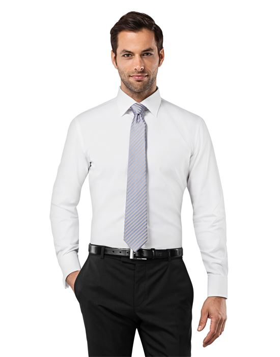 Shirt, slim-fit, double cuff, uni - non-iron