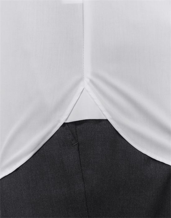 Shirt, slim-fit, uni, with contrasting trim - non-iron