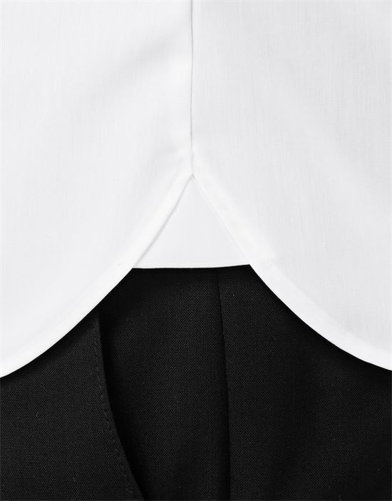 Shirt, slim-fit, uni, with contrasting trim - non-iron