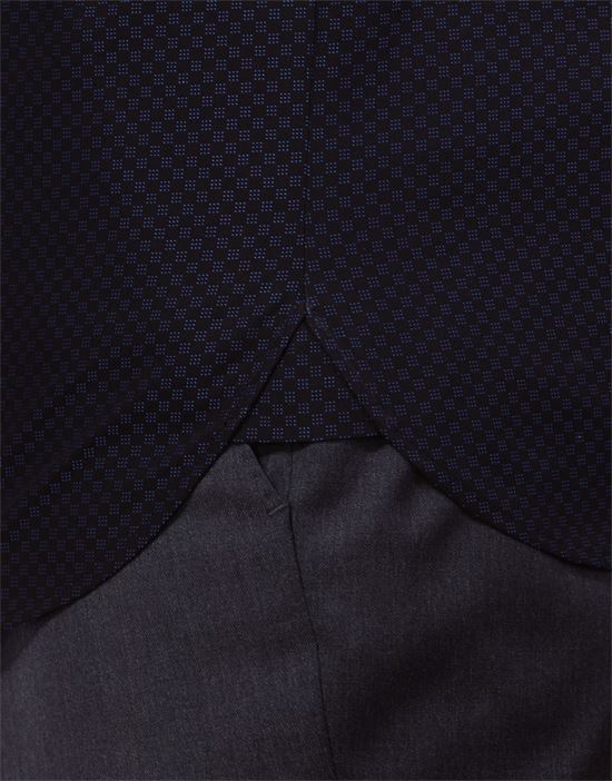 Shirt, slim-fit, patterned, with contrasting trim - non-iron