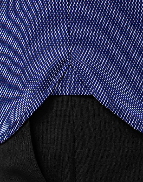 Shirt, slim-fit, patterned, with contrasting trim - non-iron