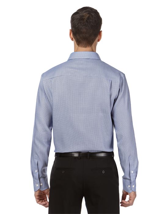 Shirt, slim-fit, patterned, with contrasting trim - non-iron