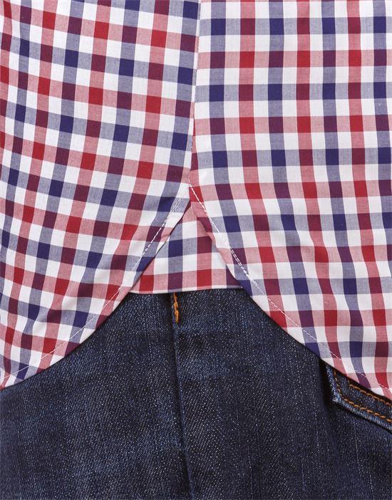 Shirt, slim-fit, checked with contrasting trim - non-iron