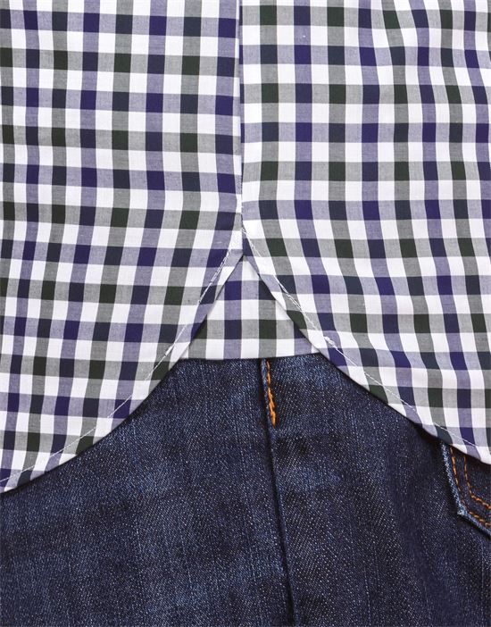 Shirt, slim-fit, checked with contrasting trim - non-iron