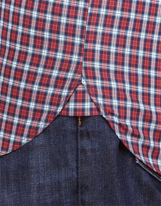 Shirt, slim-fit, checked with contrasting trim - non-iron