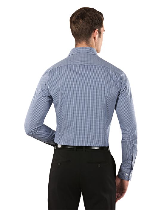 Shirt, body-fit (stretch, specially cut to emphasize the outline), checked - easy iron