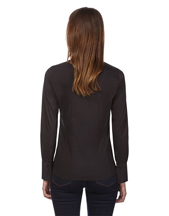 Blouse, slim-fit, uni - easy iron