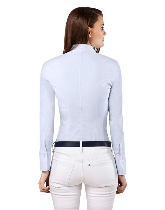 Blouse, slim-fit, uni - easy iron