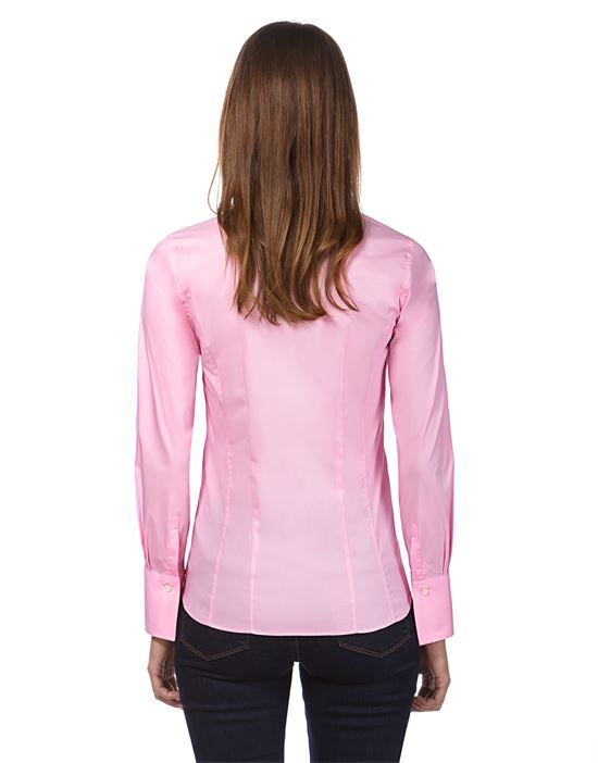 Blouse, slim-fit, uni - easy iron