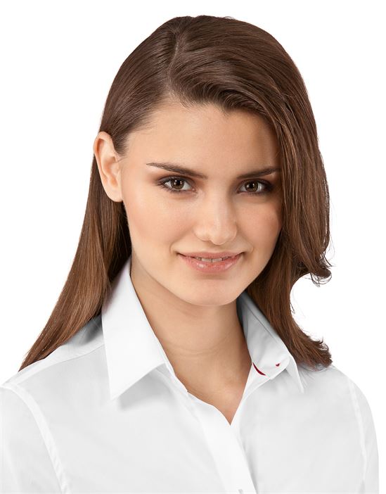 Blouse, slim-fit, uni - easy iron