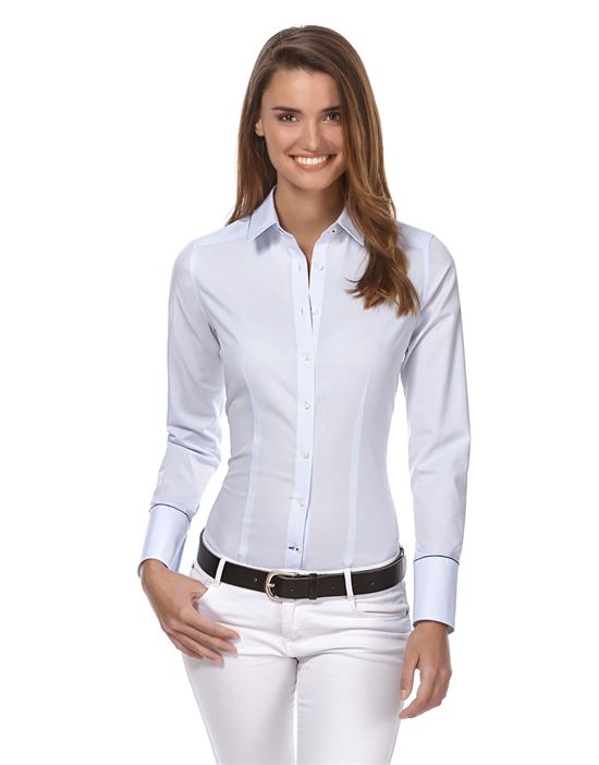 Blouse, modern-fit, uni - easy iron