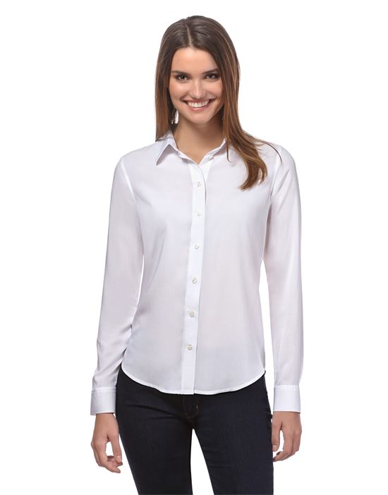 blouse, straight cut with shirt collar