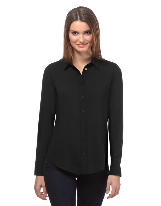 blouse, straight cut with shirt collar