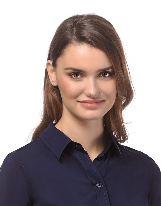 blouse, straight cut with shirt collar