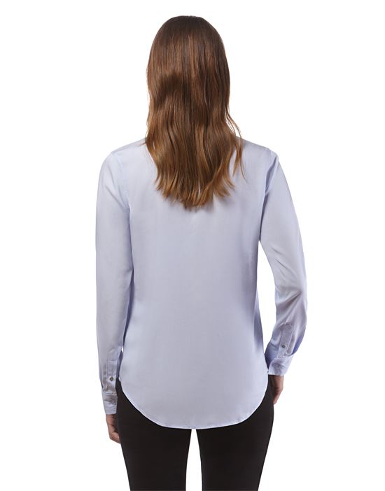 blouse, straight cut with shirt collar