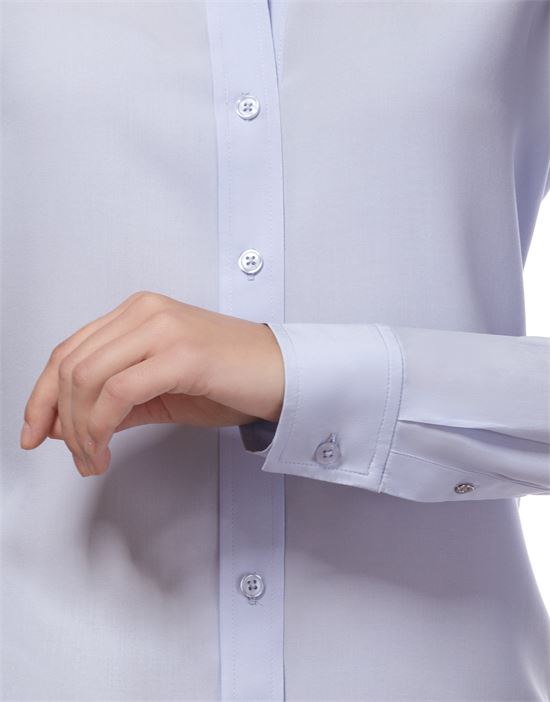 blouse, straight cut with shirt collar