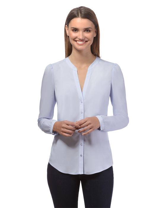 blouse, straight cut with tunic neckline