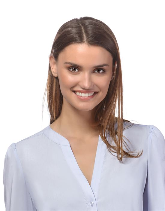 blouse, straight cut with tunic neckline