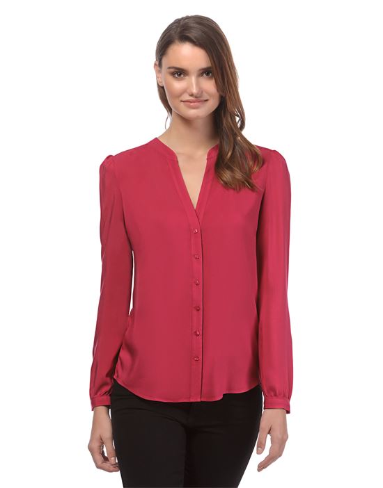 blouse, straight cut with tunic neckline