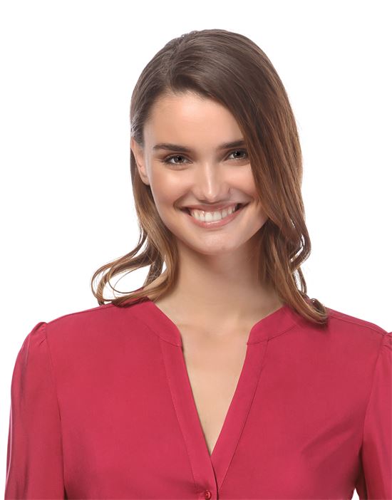 blouse, straight cut with tunic neckline