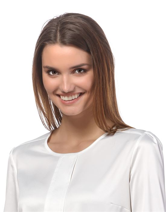 blouse, slightly fitted, round neck