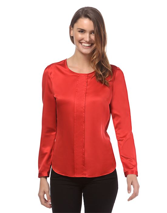 blouse, slightly fitted, round neck