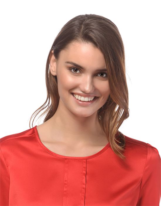 blouse, slightly fitted, round neck