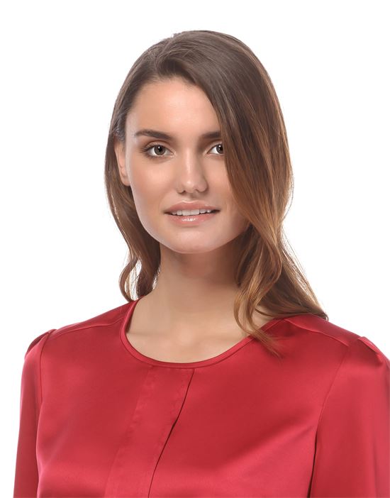 blouse, slightly fitted, round neck