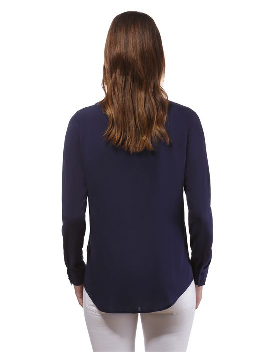 blouse, straight cut, round neck