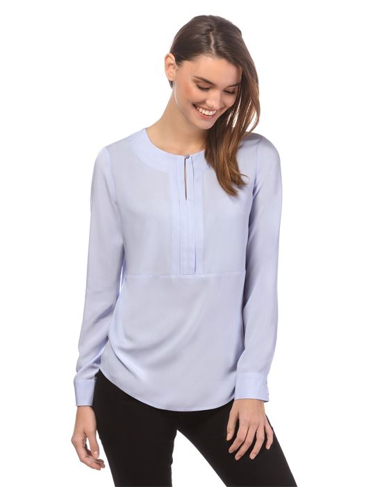 blouse, straight cut, round neck