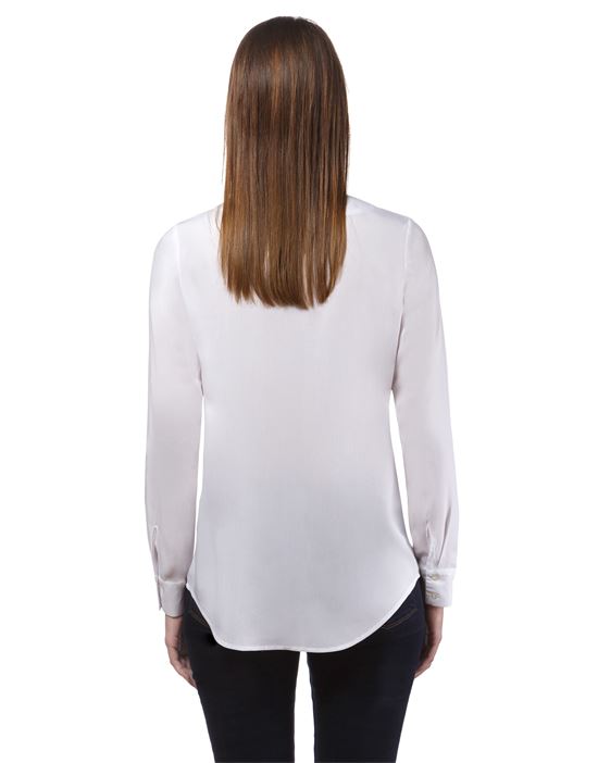 blouse, straight cut, round neck