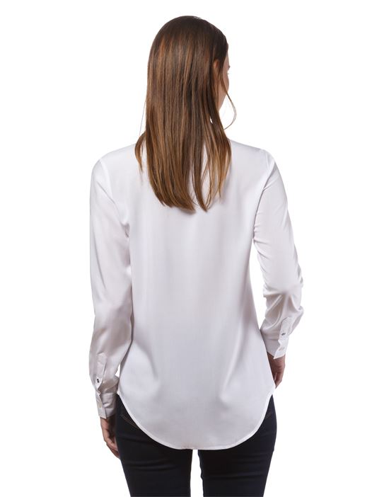 blouse, straight cut with shirt collar