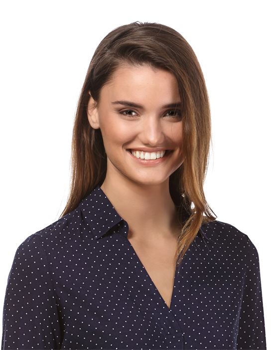 blouse, straight cut with shirt collar