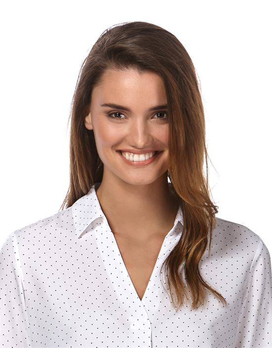 blouse, straight cut with shirt collar