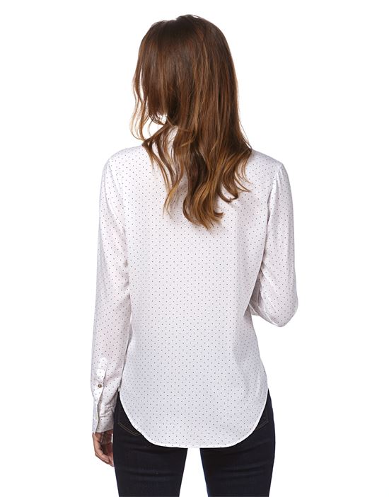 blouse, straight cut with shirt collar