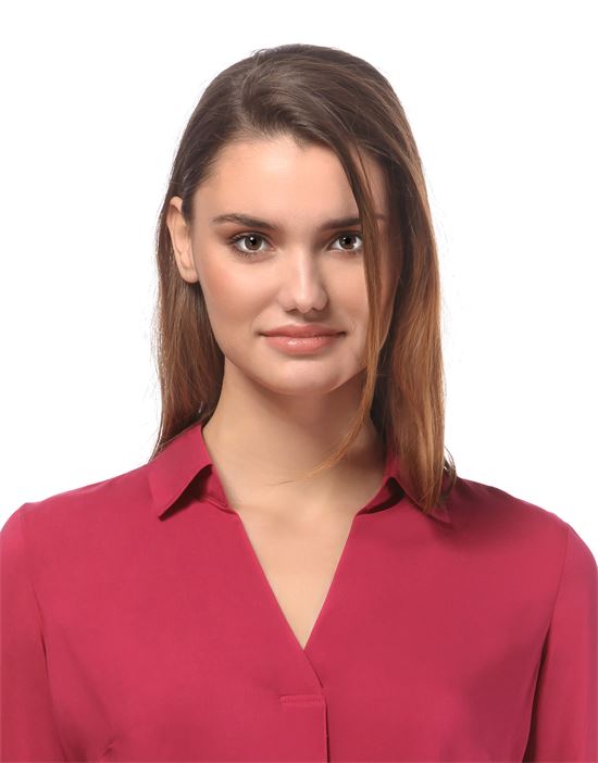 blouse, straight cut with shirt collar