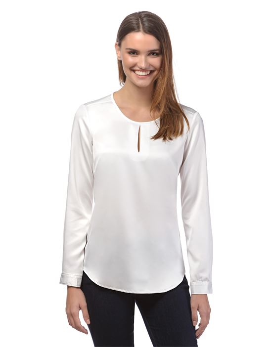 blouse, slightly fitted, round neck