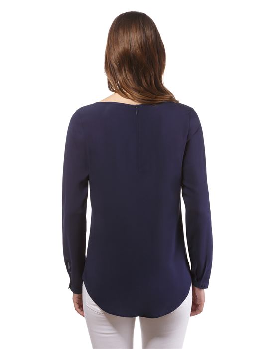 blouse, straight cut, boat neckline