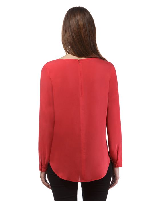 blouse, straight cut, boat neckline