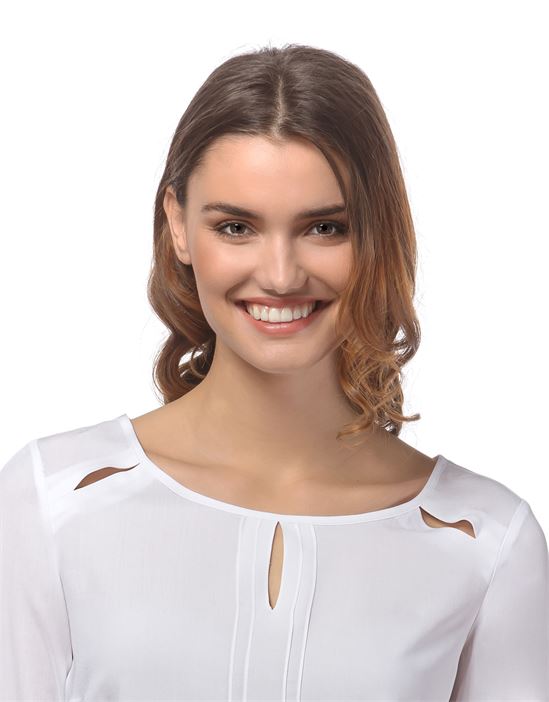 blouse, straight cut, boat neckline