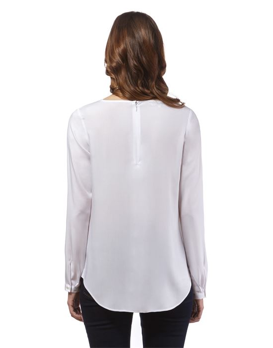 blouse, straight cut, boat neckline