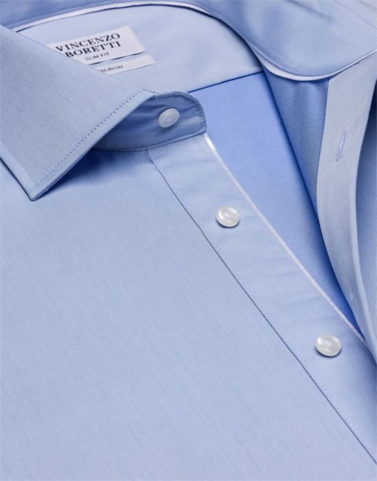 Shirt, slim-fit / fitted, twill - non-iron