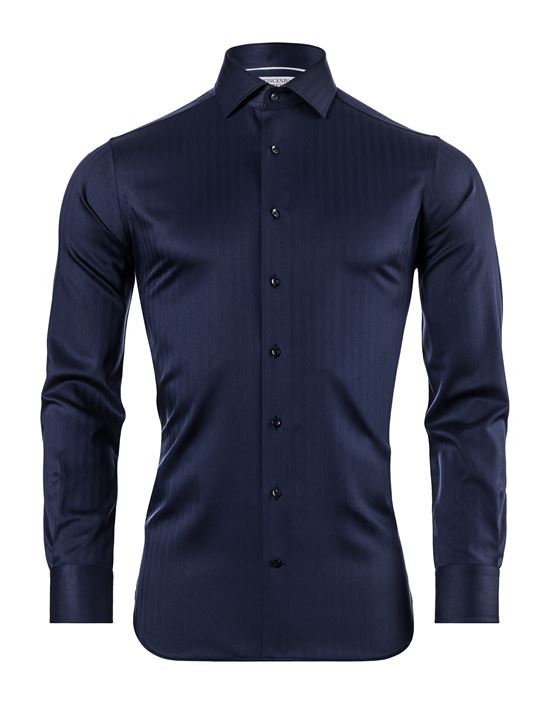 Shirt, slim-fit / fitted, herringbone - non-iron