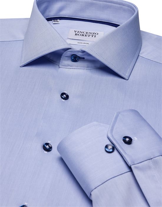 Shirt, regular-fit / straight cut, twill - non-iron