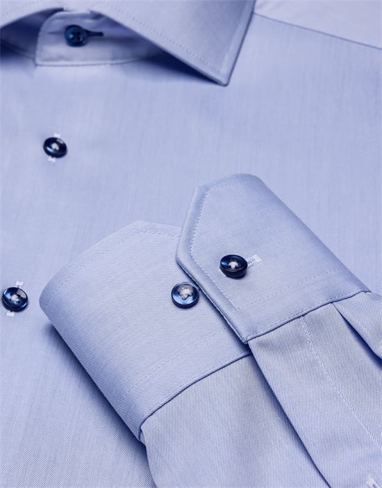 Shirt, regular-fit / straight cut, twill - non-iron