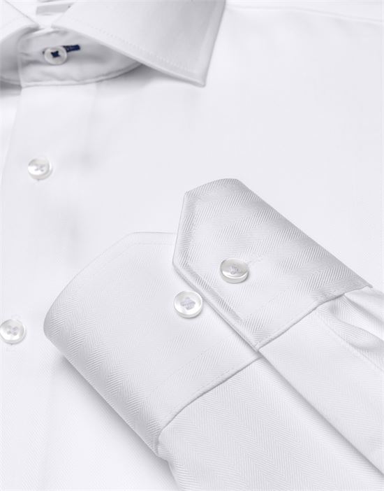 Shirt, regular-fit / straight cut, herringbone - non-iron