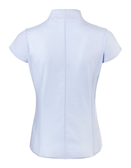 Blouse, modern-fit / slightly fitted , cup-shaped collar, short sleeves - easy-iron